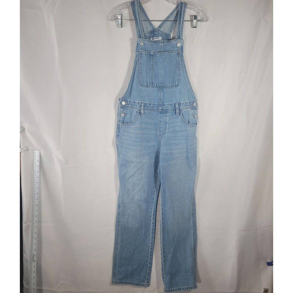 Old Navy Girls Denim Adjustable Bib Overalls Light Wash Jeans Girl Size XL 14-16